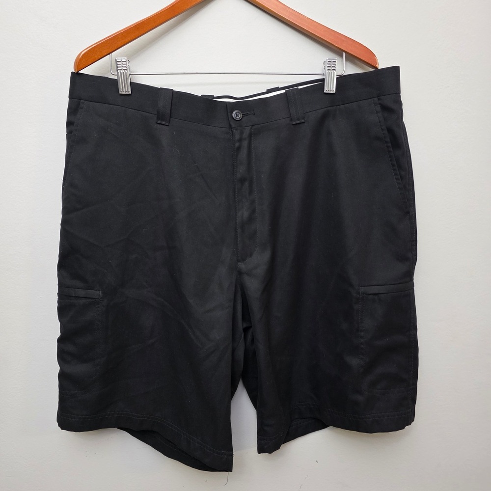 Top Flite Golf Shorts Mens 38 Black Performance Athletic Side Zip Cargo Sporty